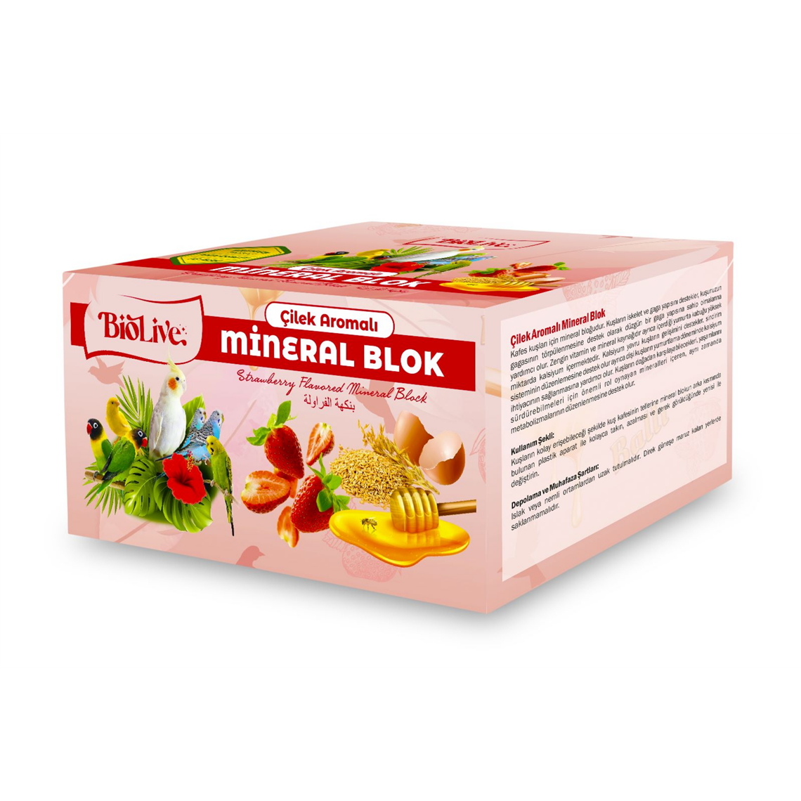 BİOLİVE ÇİLEKLİ MİNERAL BLOK 18Lİ