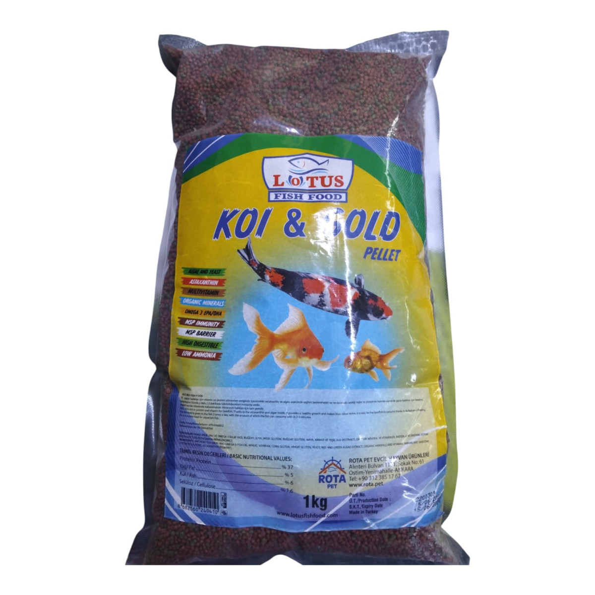 LOTUS KOI GOLD PELLET 860 GR 1KG