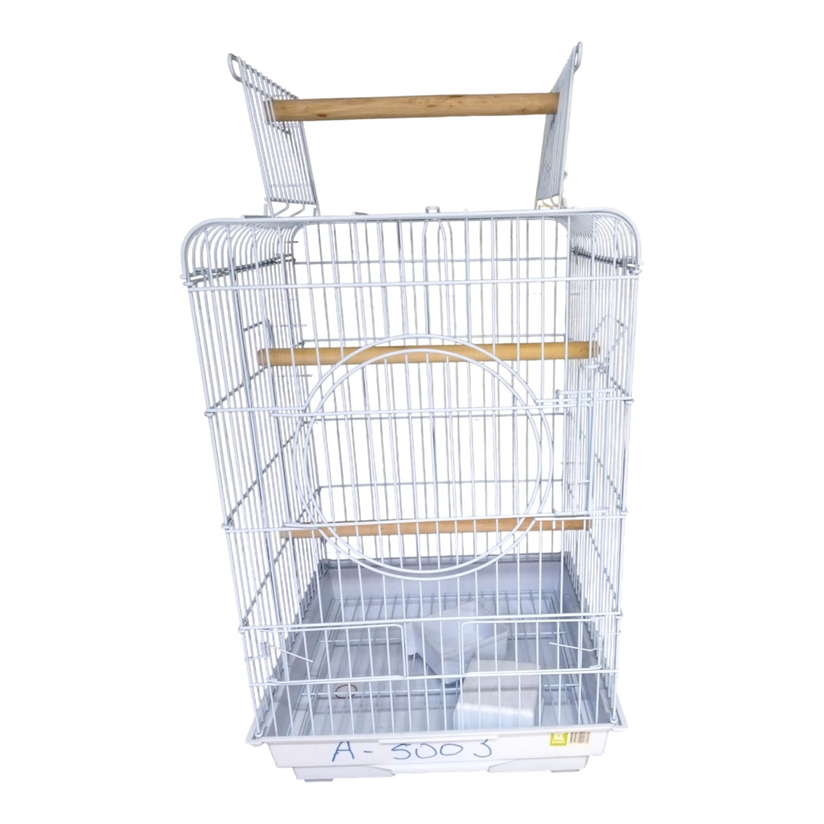 Nanbell A5003 Kuş Kafesi – Siyah Dayanıklı Metal, Ahşap Tünekli ve Kolay Temizlik