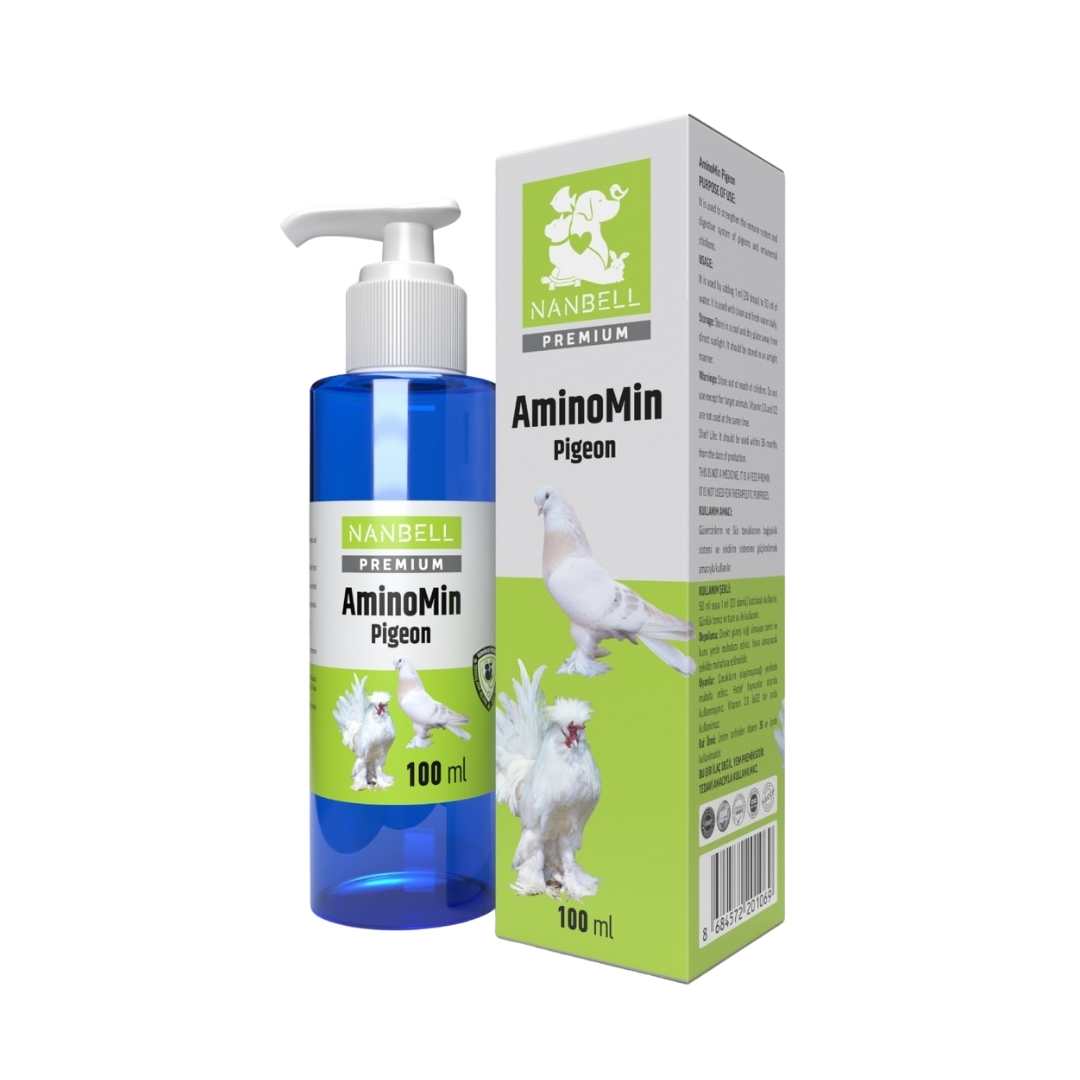 Nanbell AminoMin Pigeon – Güvercin ve Kanatlılar İçin Amino Asit ve Vitamin Takviyesi, 100 ml