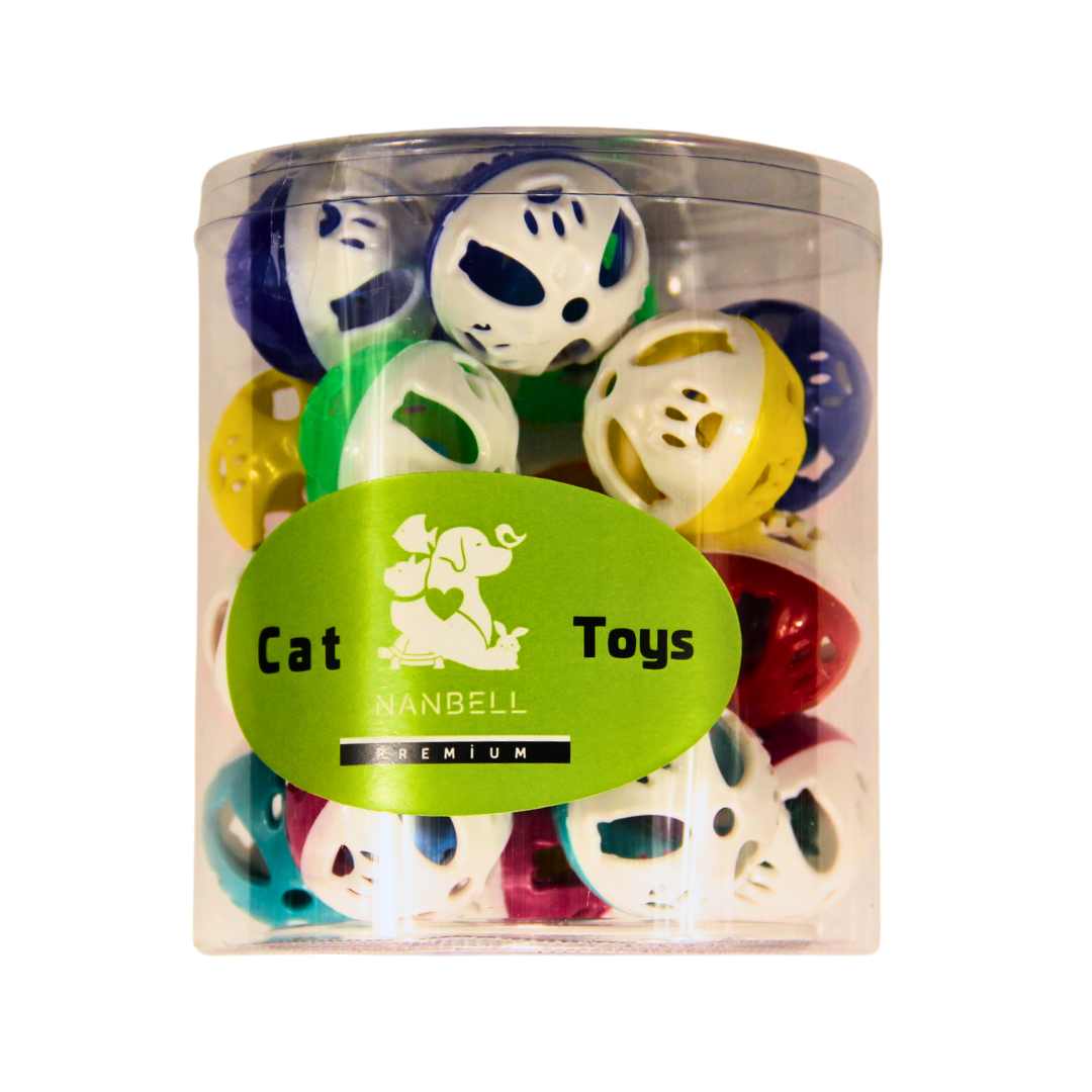 Nanbell Kedi Topu 24'lü – Renkli ve Eğlenceli Kedi Oyuncağı Seti