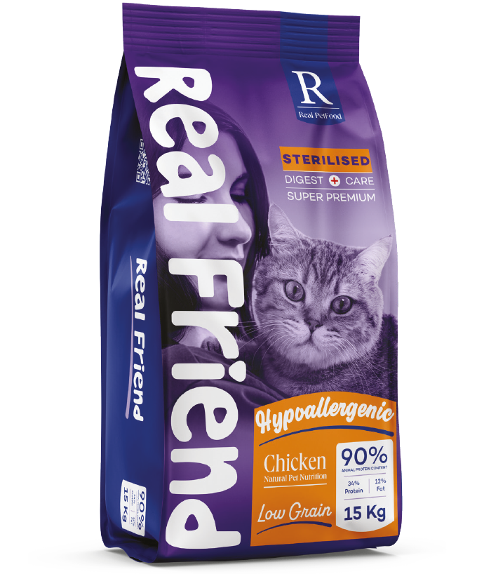 Real Friend Kısırlaştırılmış Yetişkin Kedi Maması – Tavuklu 1,5 Kg | Denge, Form ve Sağlıklı Yaşam İçin Özel Formül