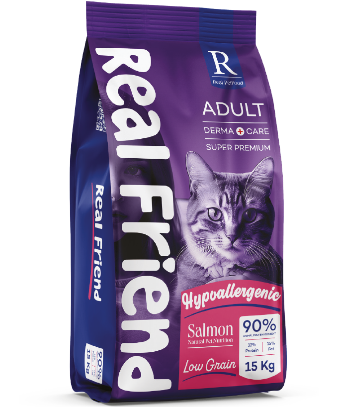 Real Friend Yetişkin Kedi Maması – Somonlu 1,5 Kg | Sağlıklı Cilt, Parlak Tüy ve Dengeli Beslenme