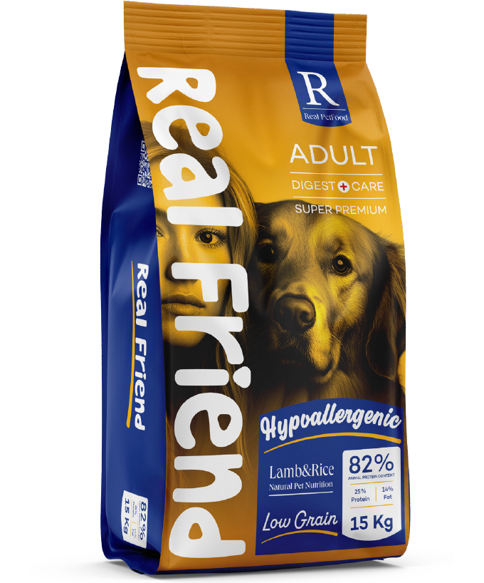 Real Friend Yetişkin Köpek Maması – Kuzu Etli & Pirinçli 15 Kg | Sağlıklı Sindirim ve Parlak Tüyler İçin Dengeli Beslenme