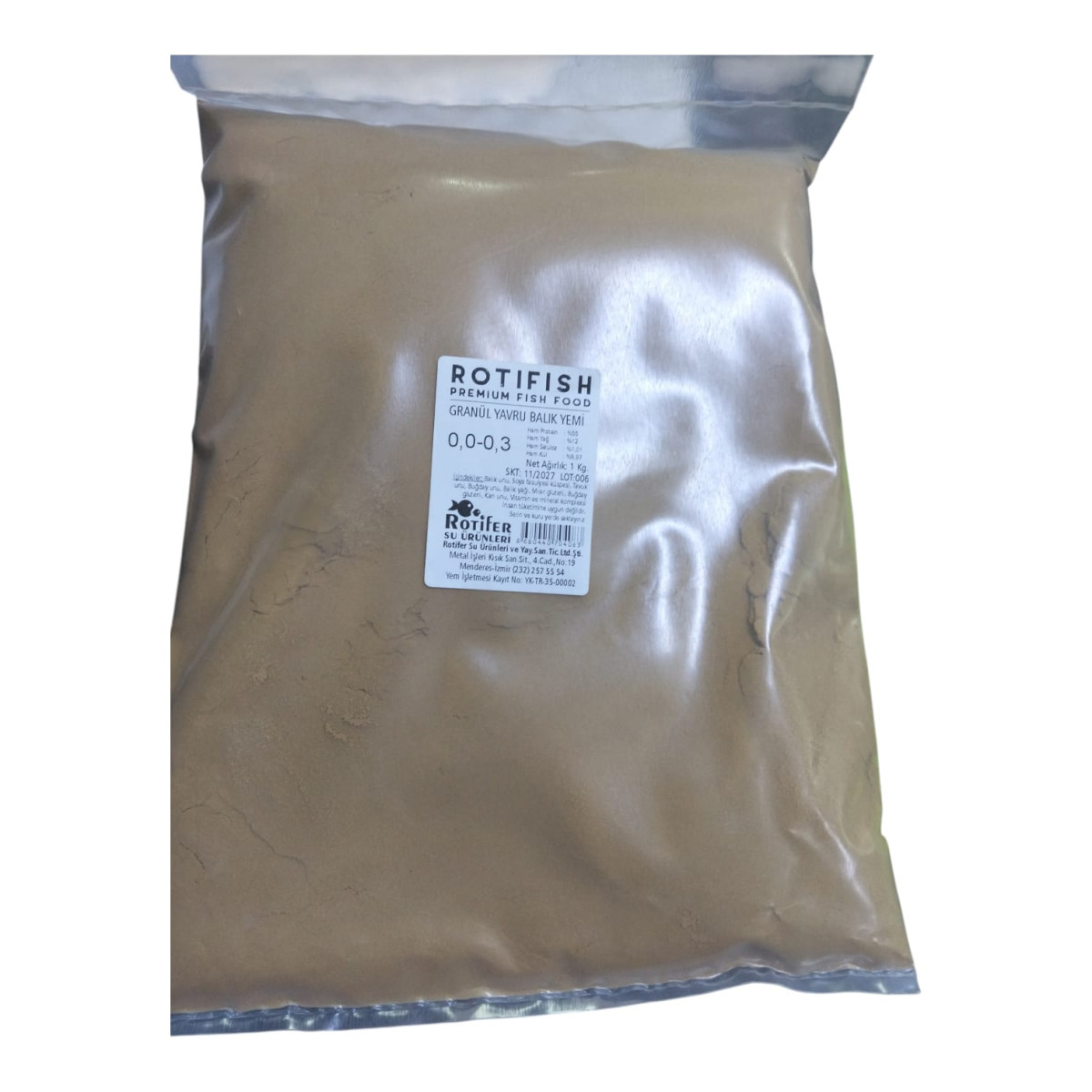ROTIFISH  YAVRU BALIK DİP YEMİ 1KG (0,0mm-0,3mm)
