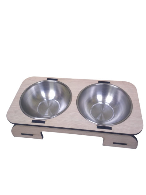 ÇİFTLİ AHŞAP ÇELİK MAMA KABI