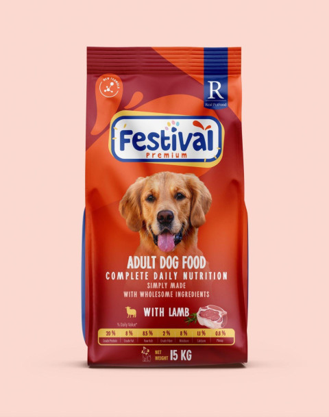 FESTİVAL PREMIUM ADULT DOG FOOD WIHT LAMB & RICE 15 KG