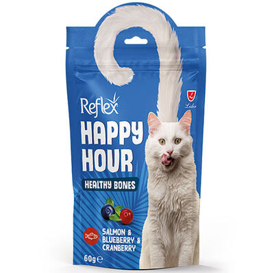 REFLEX HAPPY HOUR HEALTY BONES SALMON&BLUEBERRY&CRANBERRY KEDİ ÖDÜL 60GR 