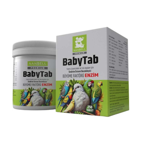 Nanbell BabyTab Büyüme Faktörü Enzim – Yavru Güvercin ve Süs Kuşları İçin Sindirim Sistemi Destekleyici, 250 Tablet