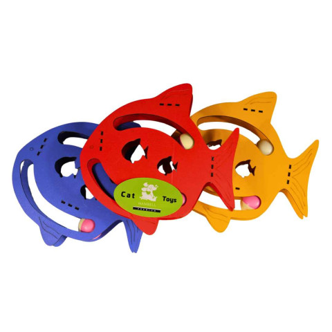 Nanbell Balık Şekilli Kedi Oyuncağı – Zeka Geliştirici Hareketli Toplu Eğlence Platformu 23cm AOM05