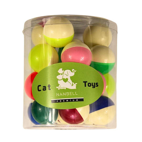 Nanbell Çıngıraklı Renkli Kedi Topu 24lü – Hareketli ve Dayanıklı Kedi Oyuncakları AO018D