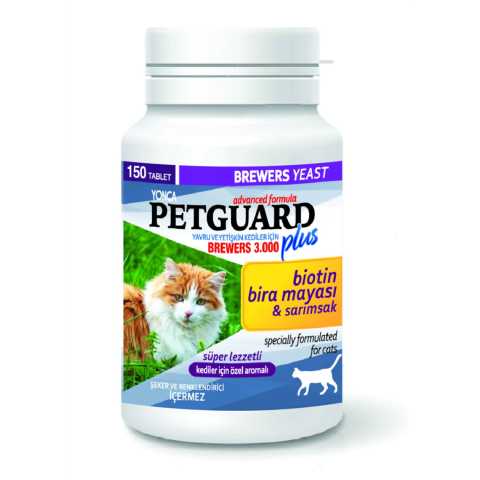 PETGUARD YAVRU VE YETİŞKİN KEDİLER İÇİN BREWERS TABLET 75 GR