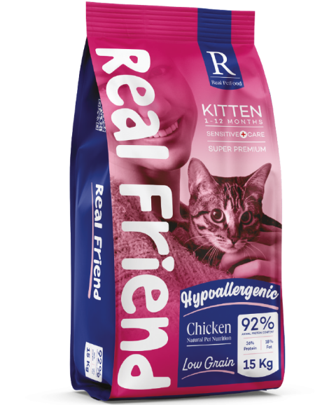 Real Friend Yavru Kedi Maması – Chicken 1,5 Kg | Sağlıklı Büyüme İçin Tam ve Dengeli Beslenme