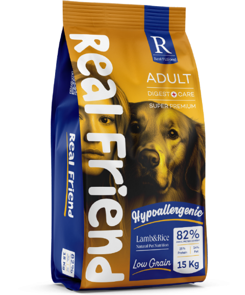 Real Friend Yetişkin Köpek Maması – Kuzu Etli & Pirinçli 15 Kg | Sağlıklı Sindirim ve Parlak Tüyler İçin Dengeli Beslenme