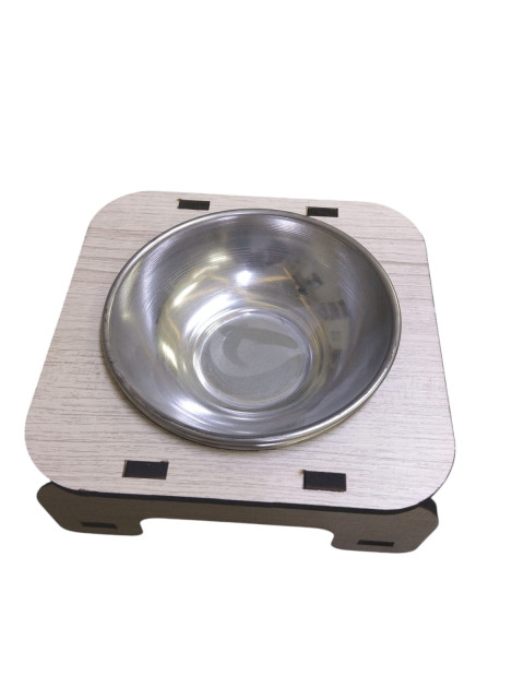 TEKLİ AHŞAP ÇELİK MAMA KABI