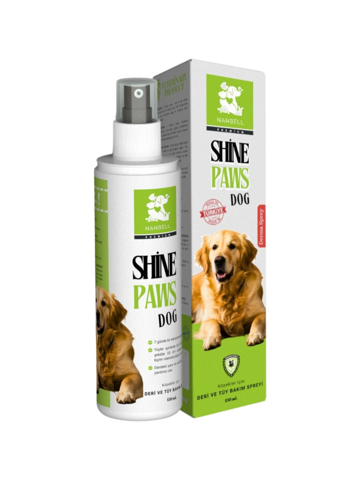 NANBELL KÖPEKLER İÇİN DERİ VE TÜY BAKIM SPREYİ 150ML NANBELL KÖPEKLER İÇİN DERİ VE TÜY BAKIM SPREYİ 150ML